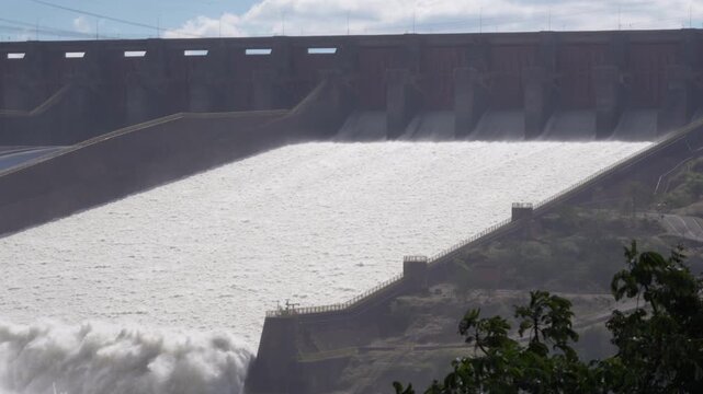 Itaipu Binational Dam Open Spillway | Powerful Water Flow | Hydroelectric Power Plant | 4K 60fps 10-Bit