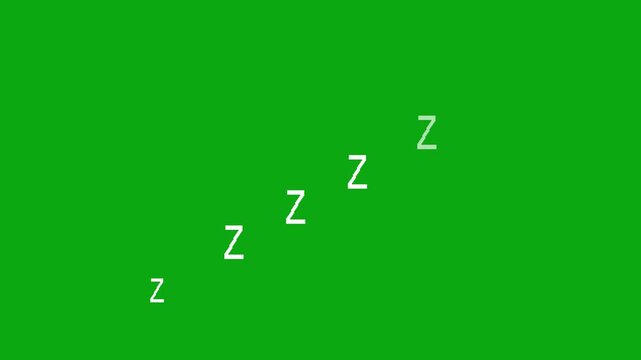 White Z letters on green background alphabet