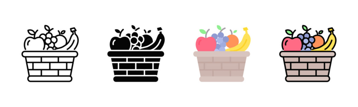 Fresh Produce Icon Pack In Multiple Styles