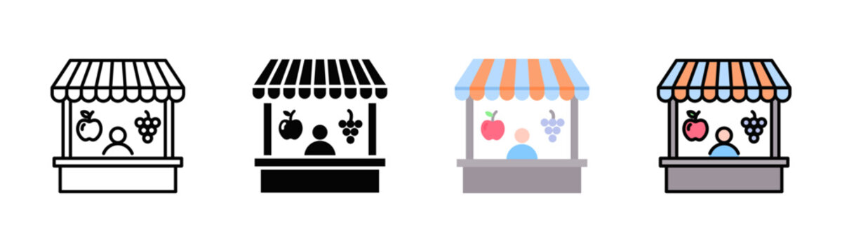 Farmers Market Icon Pack In Multiple Styles
