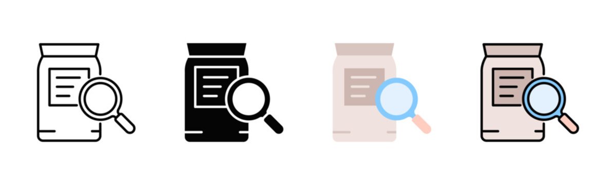 Nutrition Label Icon Pack In Multiple Styles