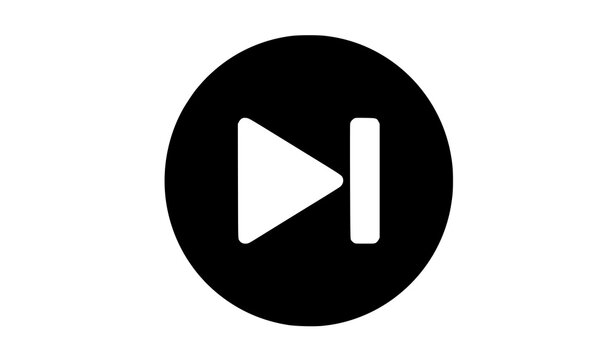 Media player play pause button solid glyph icon vector for streaming video music app UI and multimedia controller interface