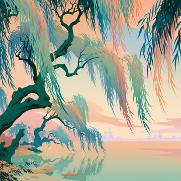 palm trees in the sunset