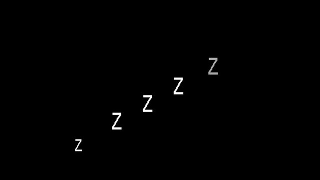 White Zs on black background
