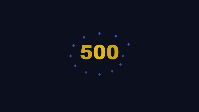 Animated countdown timer with increasing numbers and circular particle effects for digital presentations and motion animation 4k