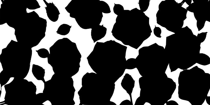 Collection of twelve black roses with intricate details, arranged in a scattered composition on a white background, showcasing various stages of bloom from fully open to bud form. The roses are dep...