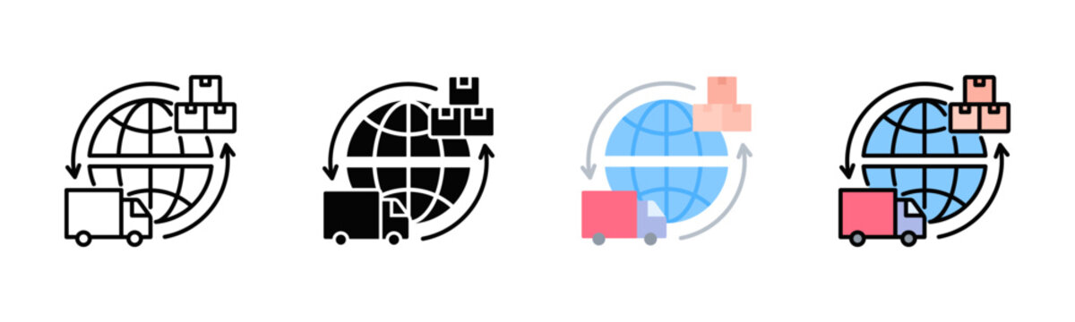Cross-Border Trade Law Icon Pack In Multiple Styles