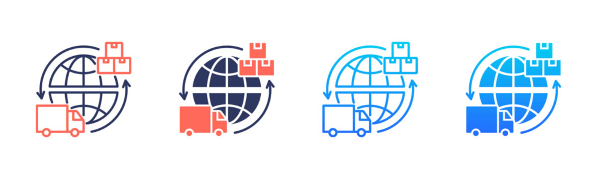 Cross-Border Trade Law Icon Pack In Multiple Styles