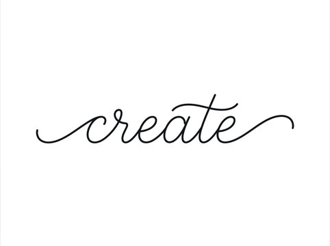 Minimalist Cursive Create Typography Vector Lettering