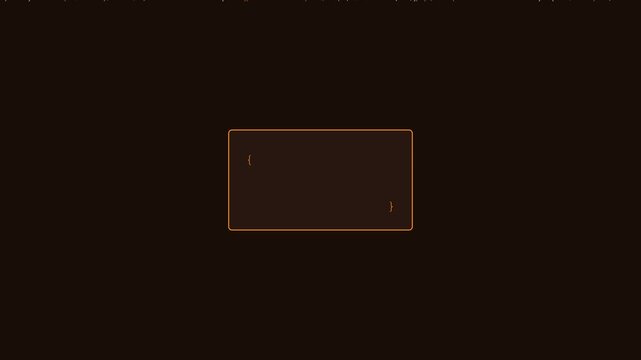 Minimalist coding interface with glowing syntax brackets for software development and programming projects animation 4k
