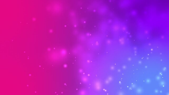 Soft pink fades into dreamy purple, then cool blue. Glittering particles drift gently through the colors.
