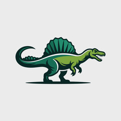 Fototapeta premium Green spinosaurus dinosaur mascot logo design