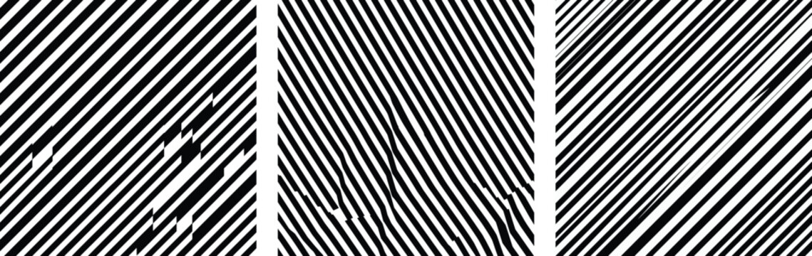 Abstract black and white diagonal line overlay pattern background