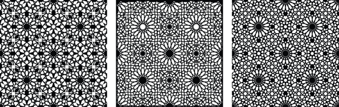 Seamless Islamic geometric pattern overlay for architectural design