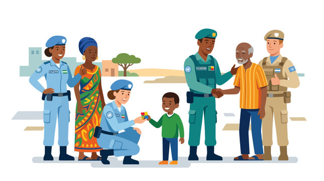 United Nations Peacekeepers Helping Local Community in Humanitarian Outreach