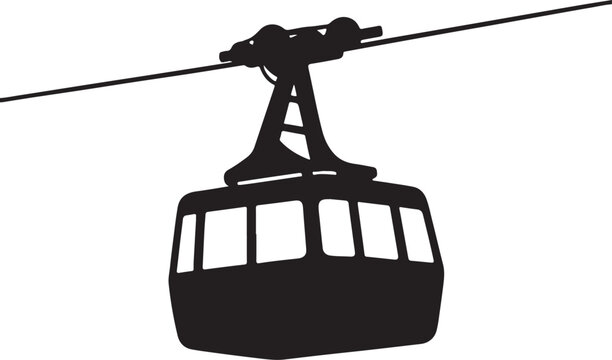 Cable Car silhouette vector