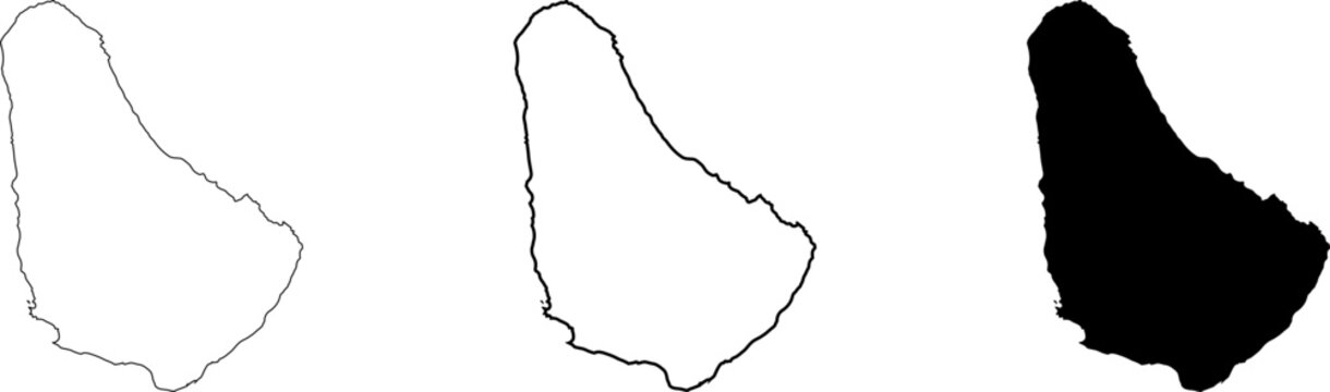Barbados Map Vector Outline, Barbados Country Border Silhouette, Caribbean Island Geographic Shape SVG PNG EPS