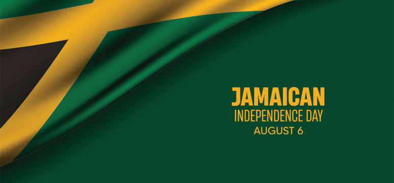 Jamaican Independence Day National Flag Background Celebration Banner Vector Illustration