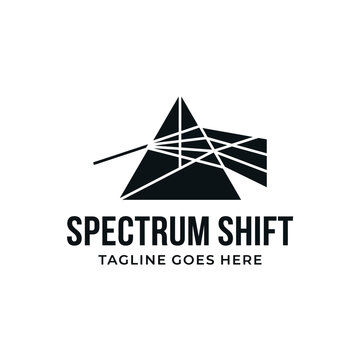 Prism light refraction geometric logo icon.