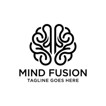 Swirling brain silhouette logo for mental wellness.