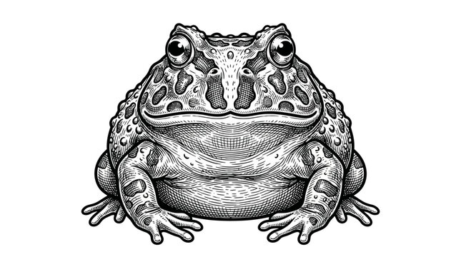 Detailed engraving of a bumpy toad specimen.