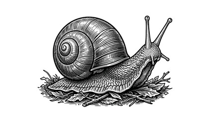 Engraved snail on forest floor © Agung