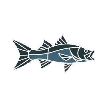 Stylized illustration of a snook fish
