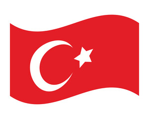 Obraz premium Turkish flag waving. Turkey national symbol. Country pride icon.
