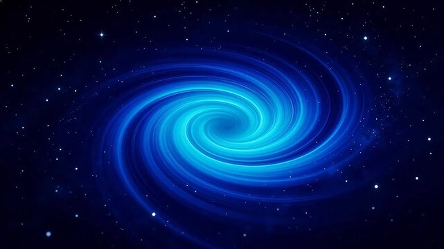 Blue spiral galaxy in space
