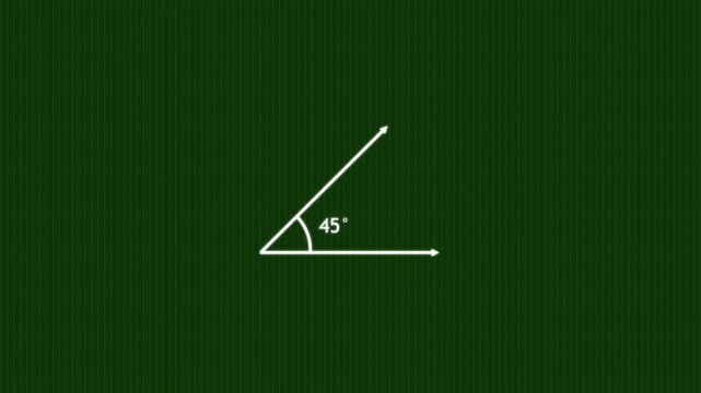 Geometric 45&deg; Angle Diagram, White Measurement Icon on Black Background.