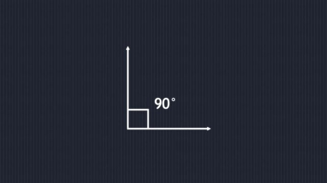 Animated 90&deg; Right Angle Icon. 90 Degree Angle Measurement Animation.