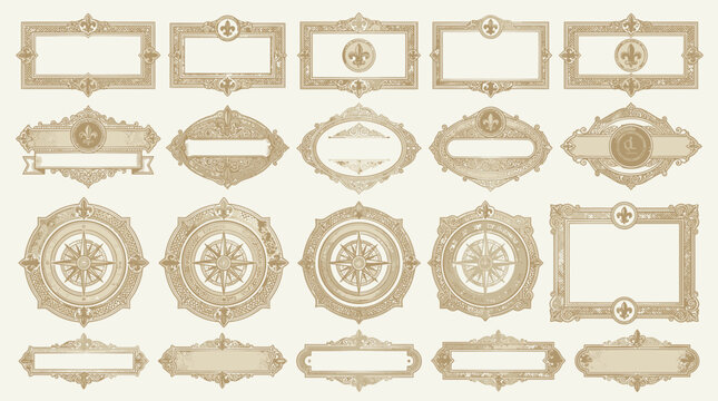 Ornate Vintage Frames and Borders Collection - Decorative Emblems
