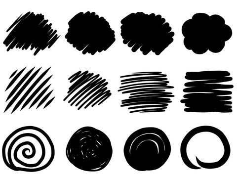 ペンでラフに塗った風のイラスト素材