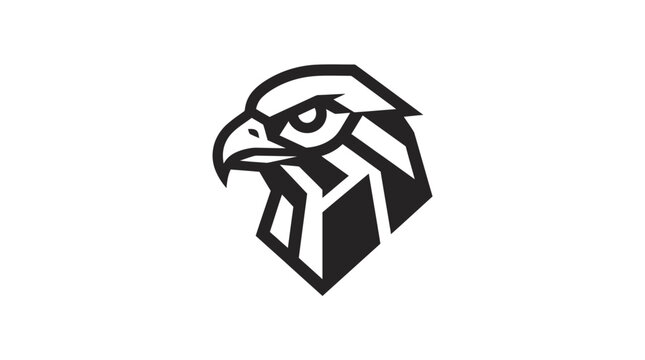 Minimalist hawk head profile art