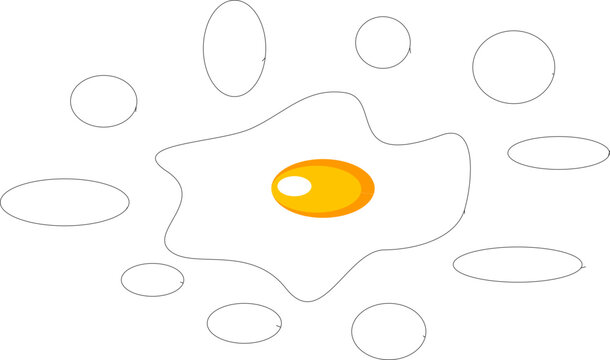 Flat vector illustration of a fried egg isolated on white background.