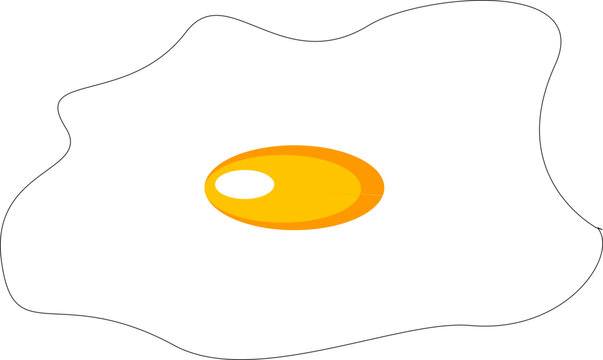Fried egg vector illustration isolated on transparent background. Fried egg icon for breakfast menu design.