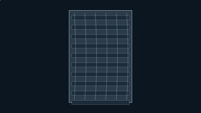 Minimalist digital building wireframe animation for architectural and urban planning concepts 4k architecture