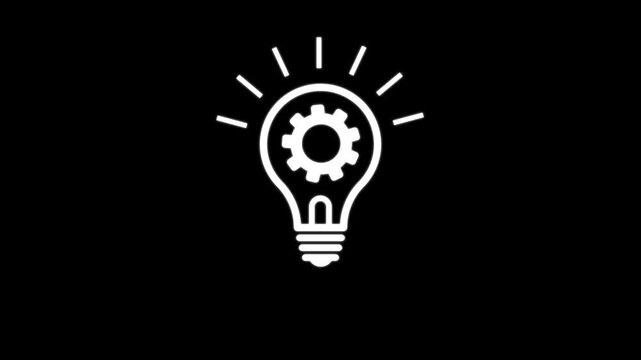 Animated Light Bulb Outline Icon. Light Bulb Line Icon Animation.