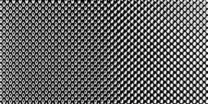Checkered pattern with distorted waves black and white monochrome