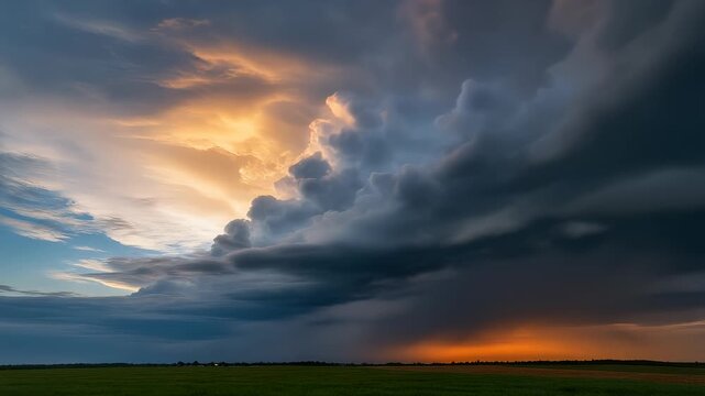Dramatic Storm Clouds Sunset 4K Generative AI