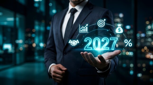 Future technology trends 2027 business growth investment and digital transformation concepts