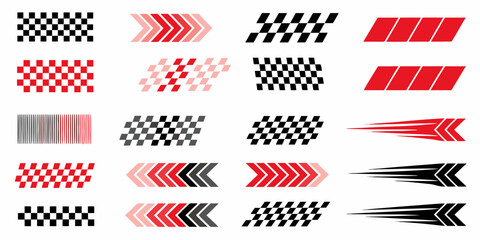 racing speed stripes and checkered flags vector illustration graphic design pattern motorsport competition auto race track symbol icon signal finish © Ella