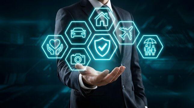Insurance technology solutions digital security and protection for home auto travel and health