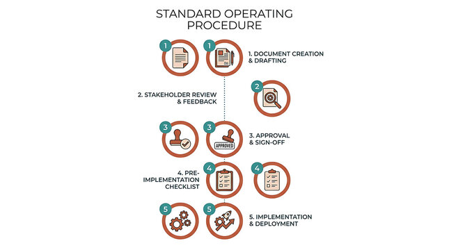 Standard operating procedure infographic workflow business process diagram