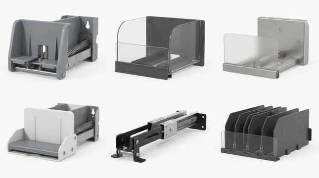 Retail shelf management systems pushers dividers front edge stops for product display