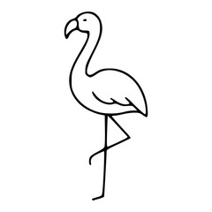 Obraz premium hand drawn minimalist flamingo for summer beach or travel concept