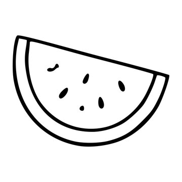 watermelon slice fruit icon isolated on white background outline vector illustration