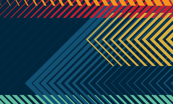 Abstract Geometric Diagonal Stripes Background with Colorful Dynamic Lines