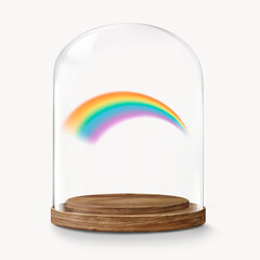 Obraz premium Rainbow in glass dome, weather concept art