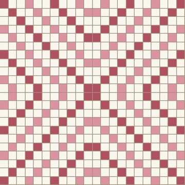 Seamless geometric mosaic pattern in dusty rose and cream